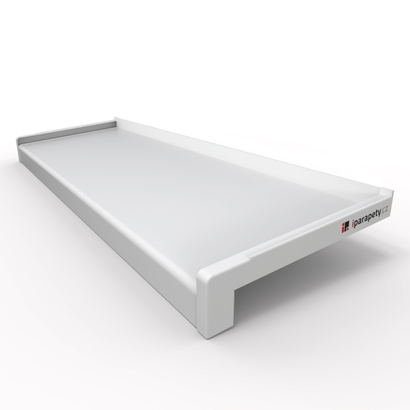 Venkovní parapet hliník tažený 50 mm, tl. 1,2 - 2,8 mm, nos 40 mm, Stříbrný Elox